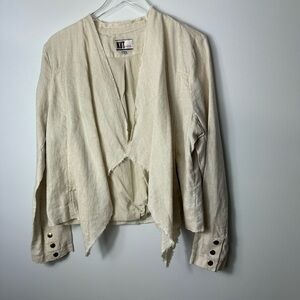Kut from the kloth raw edge linen jacket size xl 1852